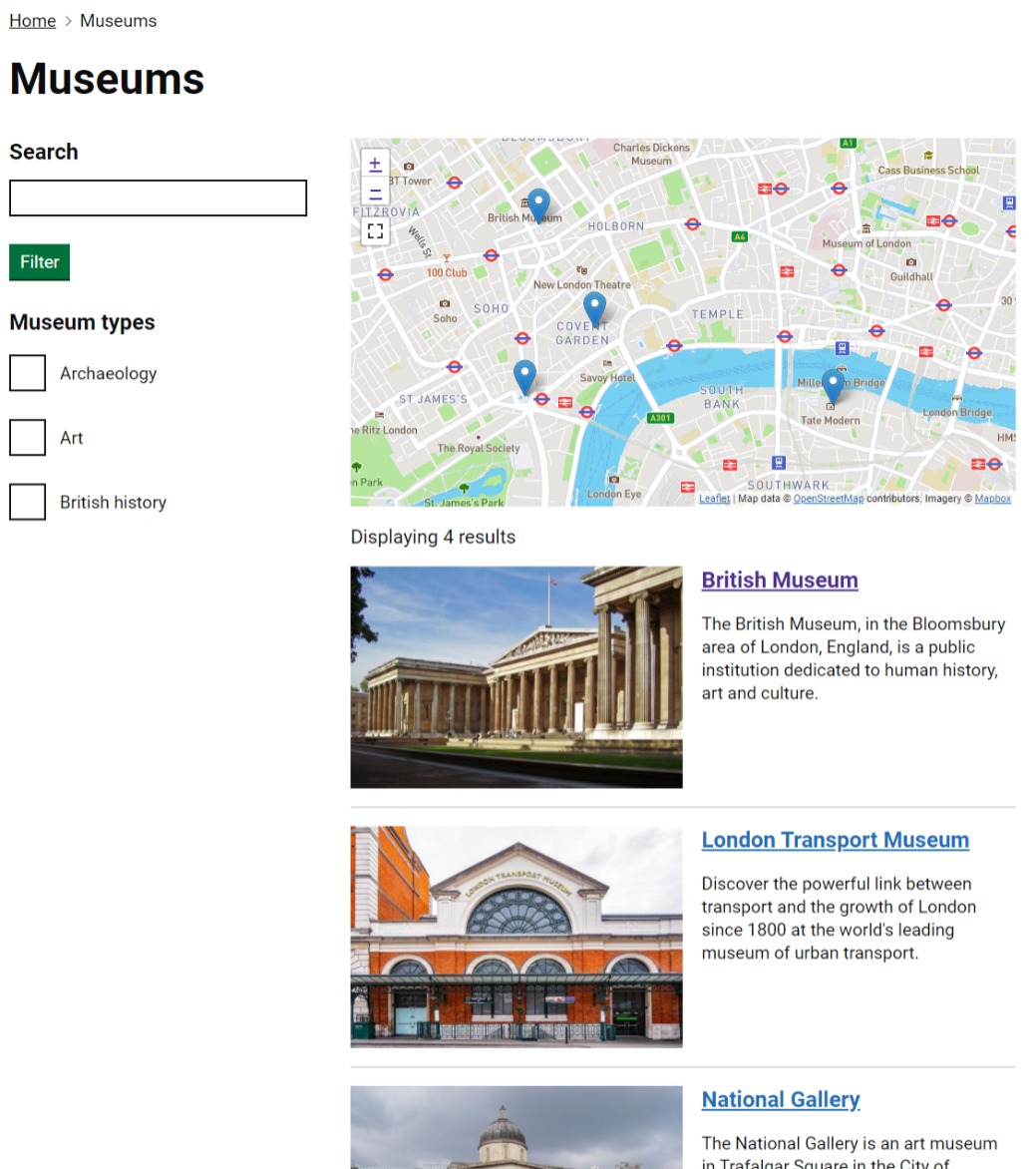 Screenshot of Directory functionality