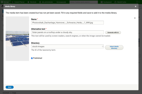 Adding an image in the Platform.