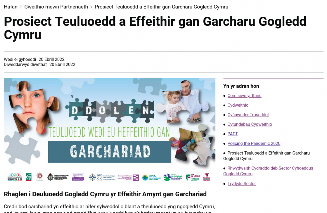 Screenshot of a Public Platform page in Welsh