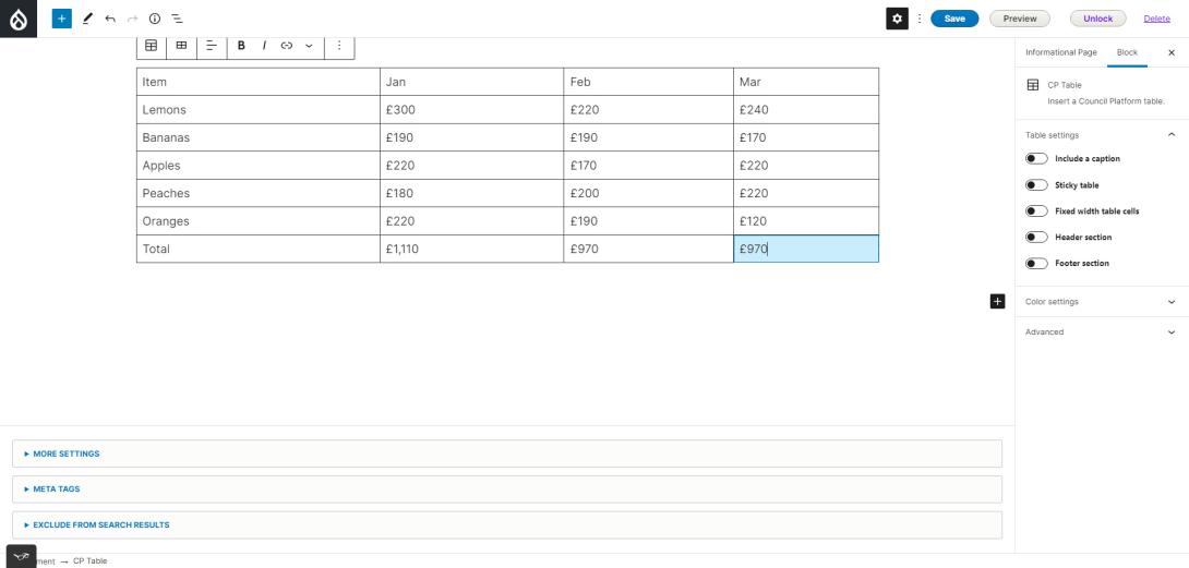 Screenshot of pasting data into the WYSIWYG editor of the Platform.